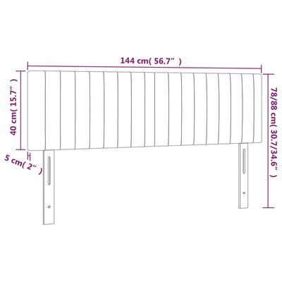 vidaXL Kopfteile 2 Stk. Hellgrau 72x5x78/88 cm Stoff