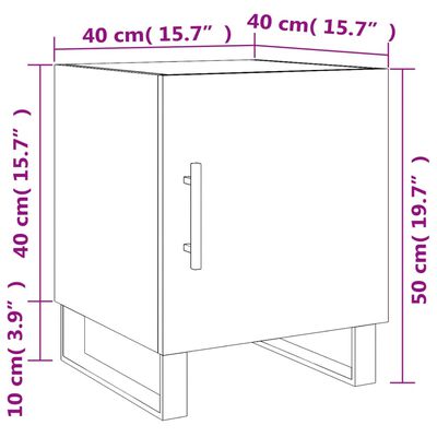 vidaXL Nachttisch Sonoma-Eiche 40x40x50 cm Holzwerkstoff