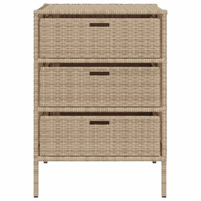 vidaXL Gartenschrank Beige 55x59x80 cm Poly Rattan