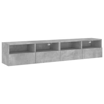 vidaXL TV-Wandschränke 2 Stk. Betongrau 80x30x30 cm Holzwerkstoff