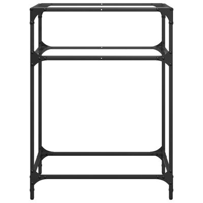 vidaXL Konsolentisch mit Glasplatte Transparent 60x35x81 cm Stahl