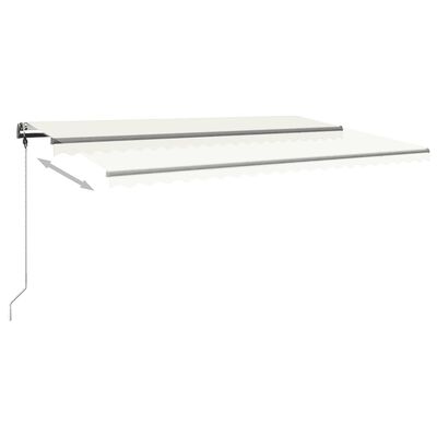 vidaXL Markise Manuell Einziehbar mit LED 500x350 cm Creme