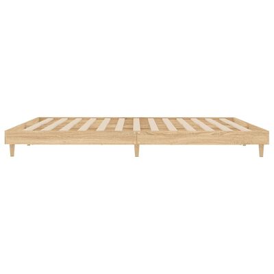 vidaXL Bettgestell ohne Matratze Sonoma-Eiche 160x200 cm Holzwerkstoff