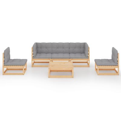 vidaXL 6-tlg. Garten-Lounge-Set mit Kissen Kiefer Massivholz