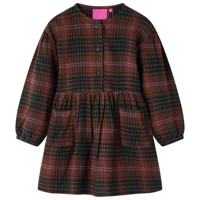 Kinderkleid mit Langen Ärmeln Cognac 116