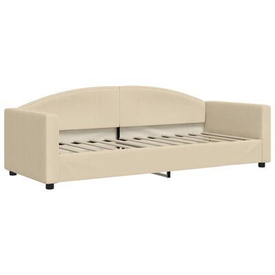 vidaXL Tagesbett Ausziehbar mit Schubladen Creme 80x200 cm Stoff