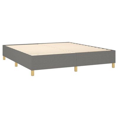 vidaXL Boxspringbett mit Matratze & LED Dunkelgrau 160x200 cm Stoff