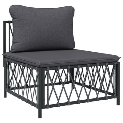 vidaXL 10-tlg. Garten-Lounge-Set mit Kissen Anthrazit Stahl