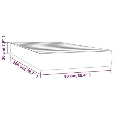 vidaXL Taschenfederkernmatratze Creme 90x200x20 cm Kunstleder