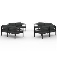 vidaXL 8-tlg. Garten-Lounge-Set mit Kissen Aluminium Anthrazit