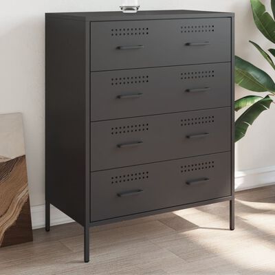 vidaXL Sideboard Schwarz 68x39x89 cm Stahl