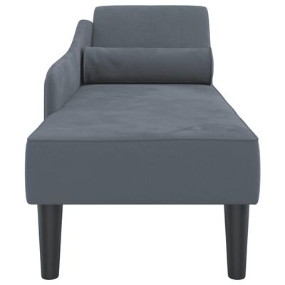 vidaXL Chaiselongue mit Kissen Dunkelgrau Samt