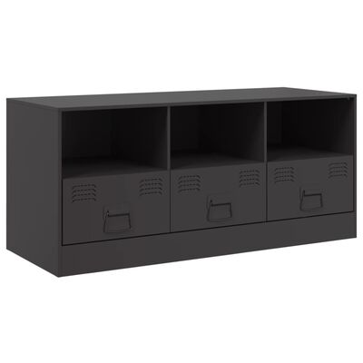 vidaXL TV-Schrank Schwarz 99x39x44 cm Stahl