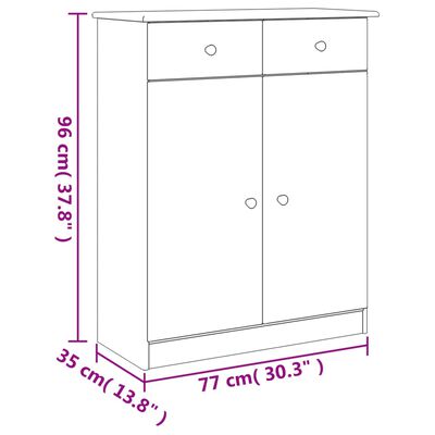 vidaXL Schuhschrank ALTA 77x35x96 cm Massivholz Kiefer