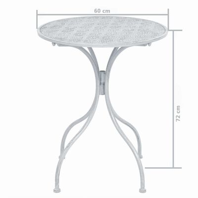 vidaXL 3-tlg. Bistro-Set Stahl Grau-Weiß