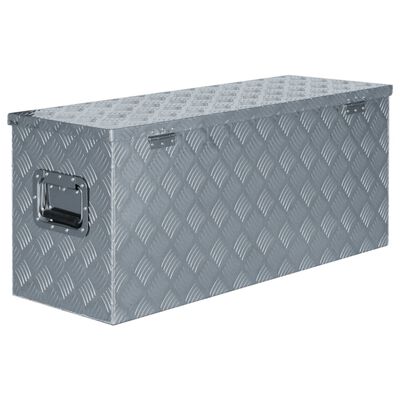 vidaXL Aluminiumkiste 90,5×35×40 cm Silbern