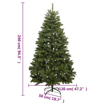 vidaXL Künstlicher Weihnachtsbaum Klappbar 300 LEDs & Kugeln 240 cm