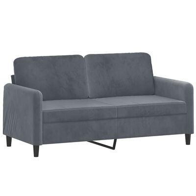 vidaXL 2-Sitzer-Sofa mit Zierkissen Dunkelgrau 140 cm Samt