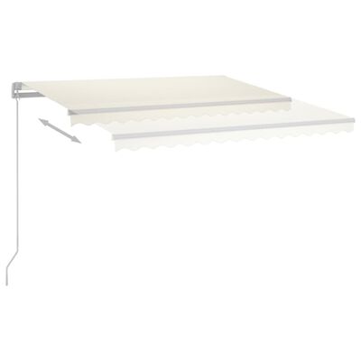 vidaXL Markise Manuell Einziehbar mit LED 400x350 cm Creme