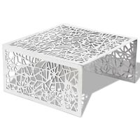 vidaXL Couchtisch Silbern Geometrisches Lochmuster Aluminium