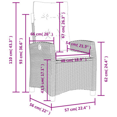 vidaXL 4-tlg. Garten-Essgruppe mit Kissen Beige Poly Rattan