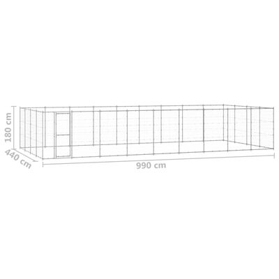 vidaXL Outdoor-Hundezwinger Verzinkter Stahl 43,56 m²