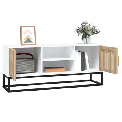 vidaXL TV-Schrank Weiß 105x30x45 cm Holzwerkstoff und Eisen