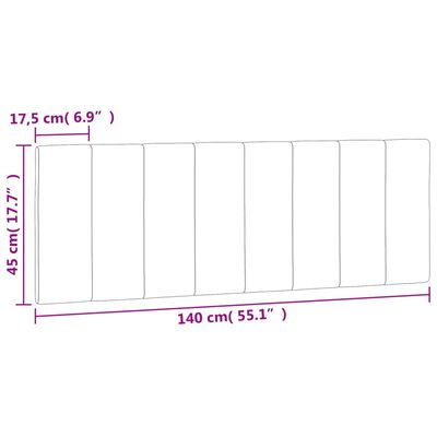 vidaXL Kopfteil-Kissen Schwarz 140 cm Samt