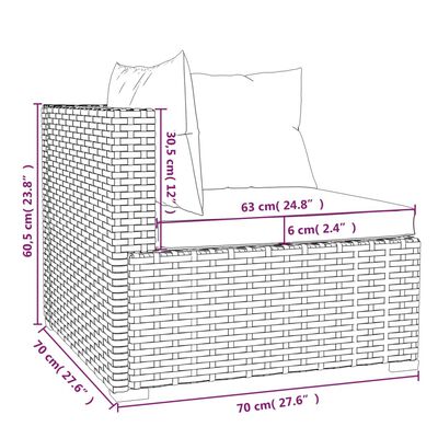 vidaXL 12-tlg. Garten-Lounge-Set mit Kissen Braun Poly Rattan