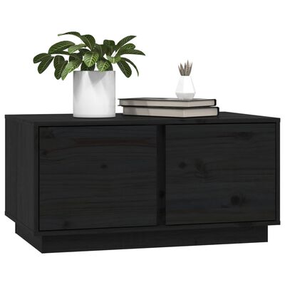 vidaXL Couchtisch Schwarz 80x50x40 cm Massivholz Kiefer