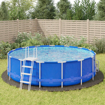 vidaXL Pool-Bodentuch Hellgrau Ø550 cm Polyester Geotextil