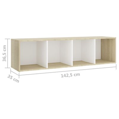 vidaXL 5-tlg. TV-Schrank-Set Weiß Sonoma-Eiche Holzwerkstoff