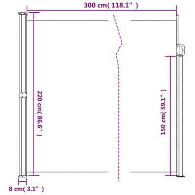 vidaXL Seitenmarkise Ausziehbar Anthrazit 220x300 cm