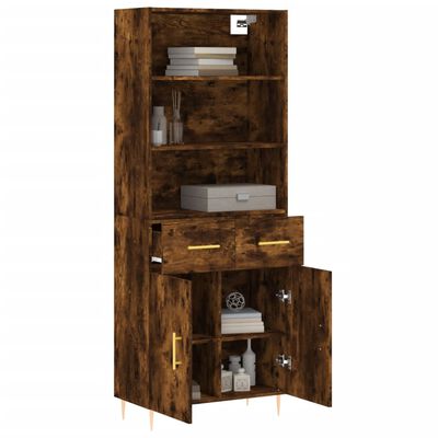 vidaXL Highboard Räuchereiche 69,5x34x180 cm Holzwerkstoff