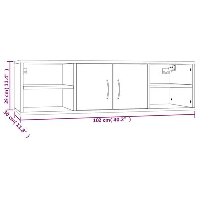 vidaXL Wandregal Braun Eichen-Optik 102x30x29 cm Holzwerkstoff