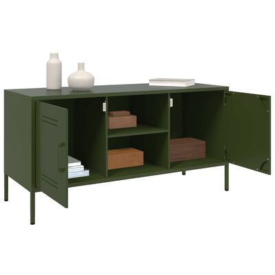 vidaXL TV-Schrank Olivgrün 100,5x39x50,5 cm Stahl