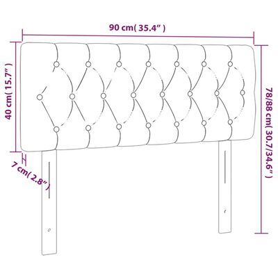 vidaXL Kopfteil Dunkelgrau 90x7x78/88 cm Samt