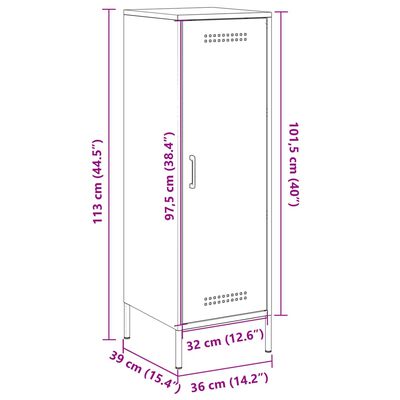 vidaXL Highboard Rosa 36x39x113 cm Stahl