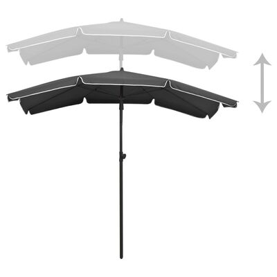 vidaXL Sonnenschirm mit Mast 200x130 cm Anthrazit