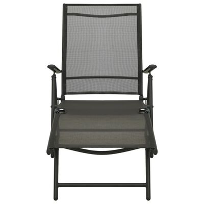 vidaXL 3-tlg. Garten-Lounge-Set Textilene und Aluminium Schwarz