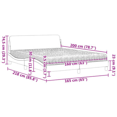 vidaXL Bett mit Matratze Braun 160x200 cm Kunstleder