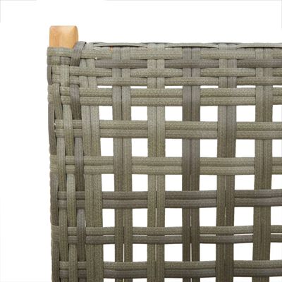 vidaXL 7-tlg. Garten-Essgruppe Poly Rattan und Massivholz Grau