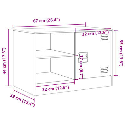 vidaXL TV-Schrank Senfgelb 67x39x44 cm Stahl