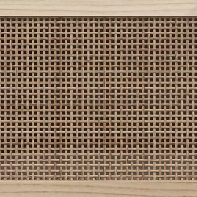 vidaXL TV-Schrank Weiß 105x30x40 cm Massivholz Kiefer Natur-Rattan