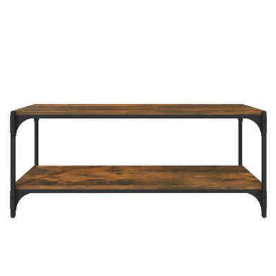 vidaXL TV-Schrank Räuchereiche 100x33x41 cm Holzwerkstoff und Stahl