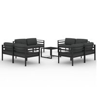 vidaXL 9-tlg. Garten-Lounge-Set mit Kissen Aluminium Anthrazit