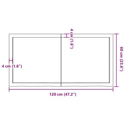 vidaXL Wandregal Hellbraun 120x60x(2-6) cm Massivholz Eiche Behandelt