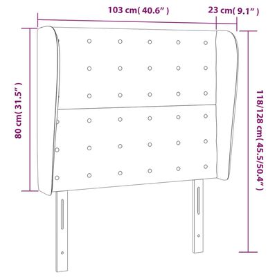 vidaXL Kopfteil mit Ohren Rosa 103x23x118/128 cm Samt