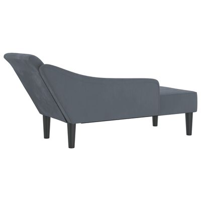 vidaXL Chaiselongue mit Kissen Dunkelgrau Samt