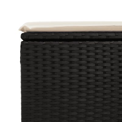 vidaXL 3-tlg. Garten-Sofagarnitur mit Kissen Schwarz Poly Rattan